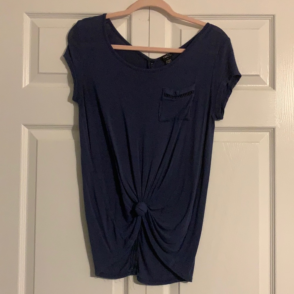 Navy Top with back detail